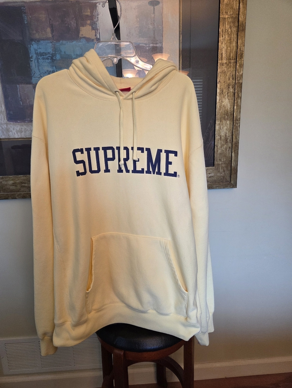 Supreme Varsity Hoodie "Light Yellow" Men XXL/Women 3XL